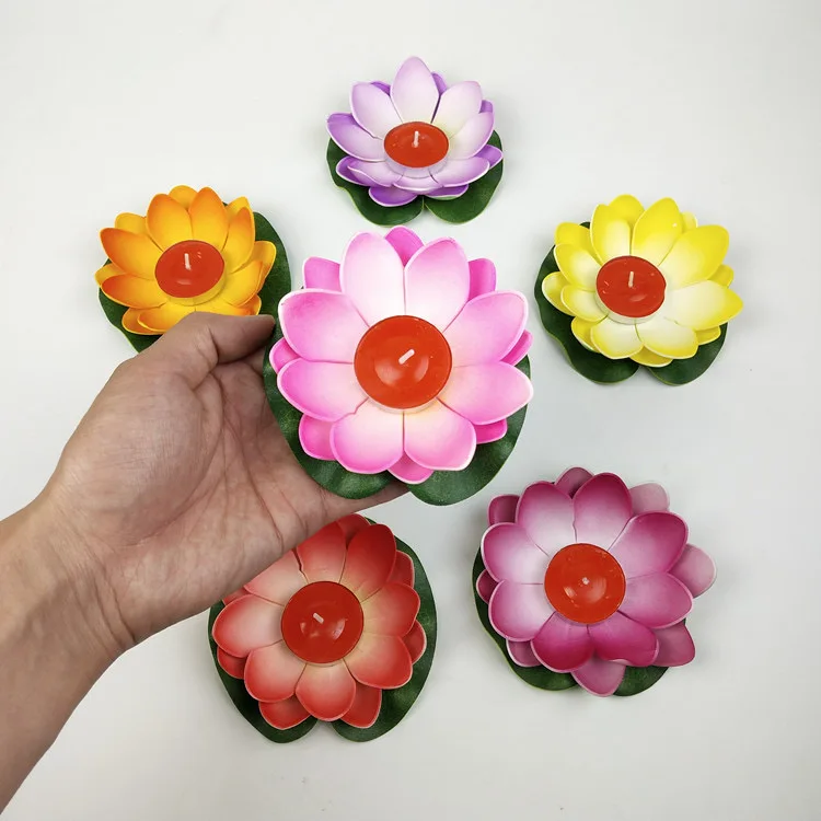 4 Inches Floating Lotus Lantern  Water Floating Lantern With Candle