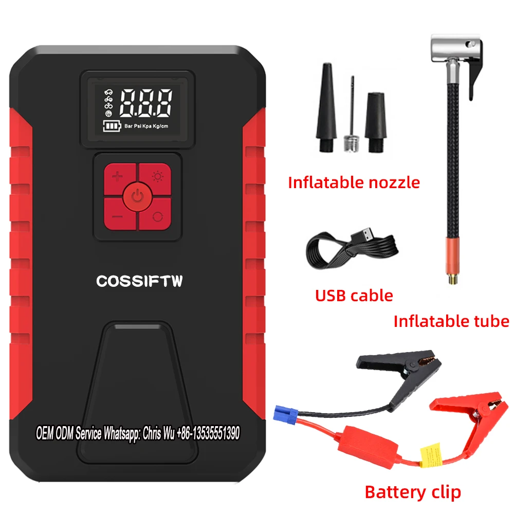 600A Jump Starter Air Pump Power Bank Lighting Portable Air Compressor 4 In 1 Cars Battery Starters Starting Auto Tyre Inflator