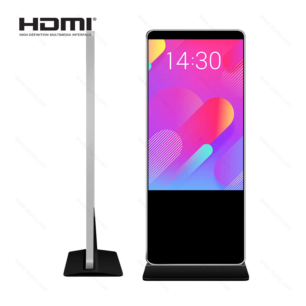 43 inch LCD Aidvertising Screen Totem Floor Stand Indoor FHD Digital Signage Display