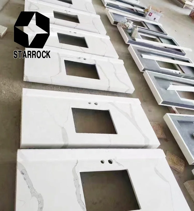 
Artificial Quartz Stone Calacatta White Quartz Countertop 