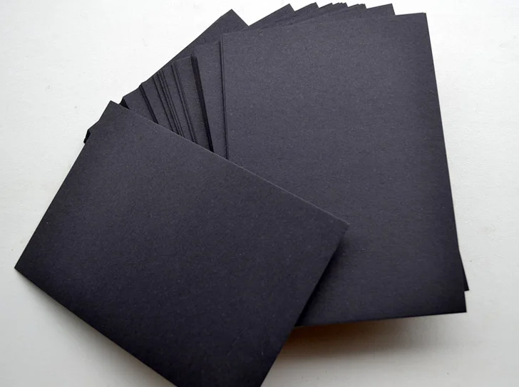 Low Price Solid Paper Black Custom Size Grammage Thick Luxury Black Cardstock Paper for Packaging Box