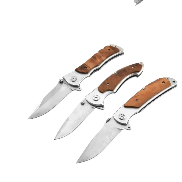 Охотничий нож из натуральной оливковой древесины со стальной ручкой