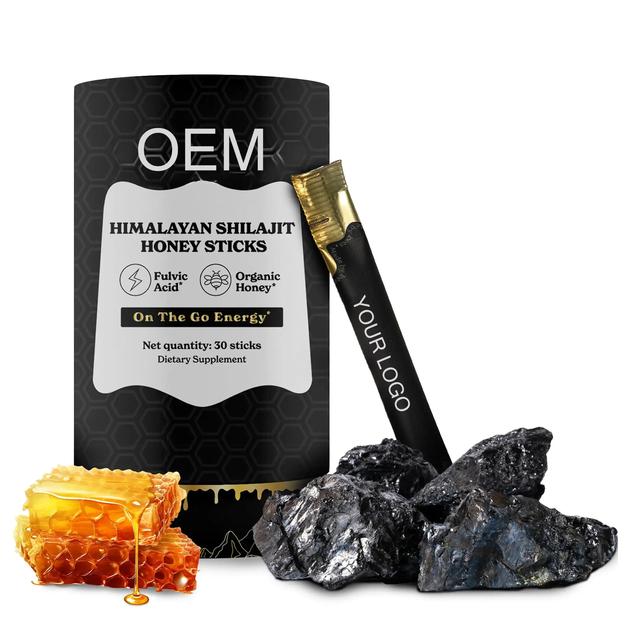 OEM лидер продаж чистый Гималайский шиладжит палочки с медовым вкусом паста 30 палочек для повышения энергии и иммунной поддержки