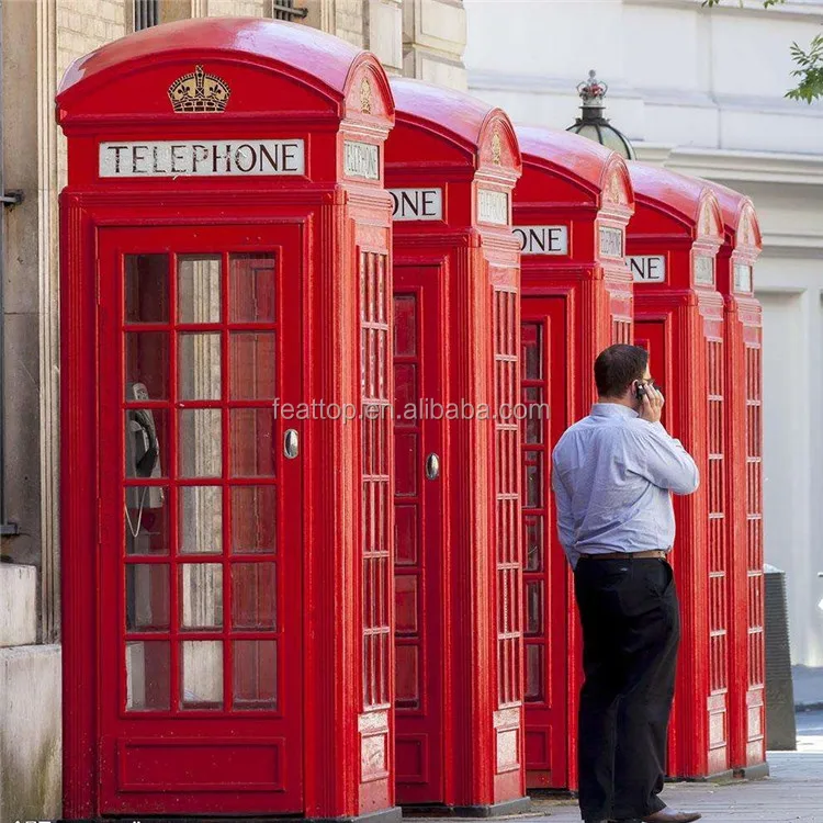Support OEM Metal Material London phone booth for indoor