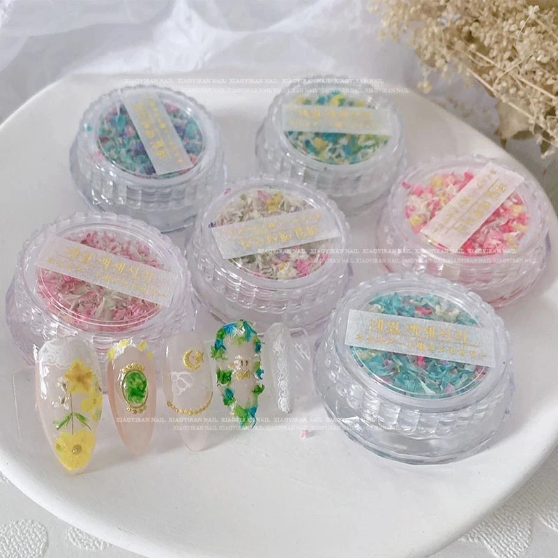 Fashion Dried Flowers for Resin Craft Nail Art Mix Small Mini Dry Flowers Press on Nail Charms Summer Nail Accessories