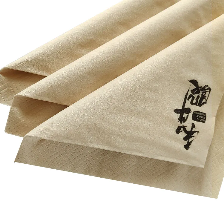 High Quality Dinner Napkin Paper Napkins Brown Restaurant Wholesale Cocktail Bamboo Pulp Printed Paper Napkins & Serviettes