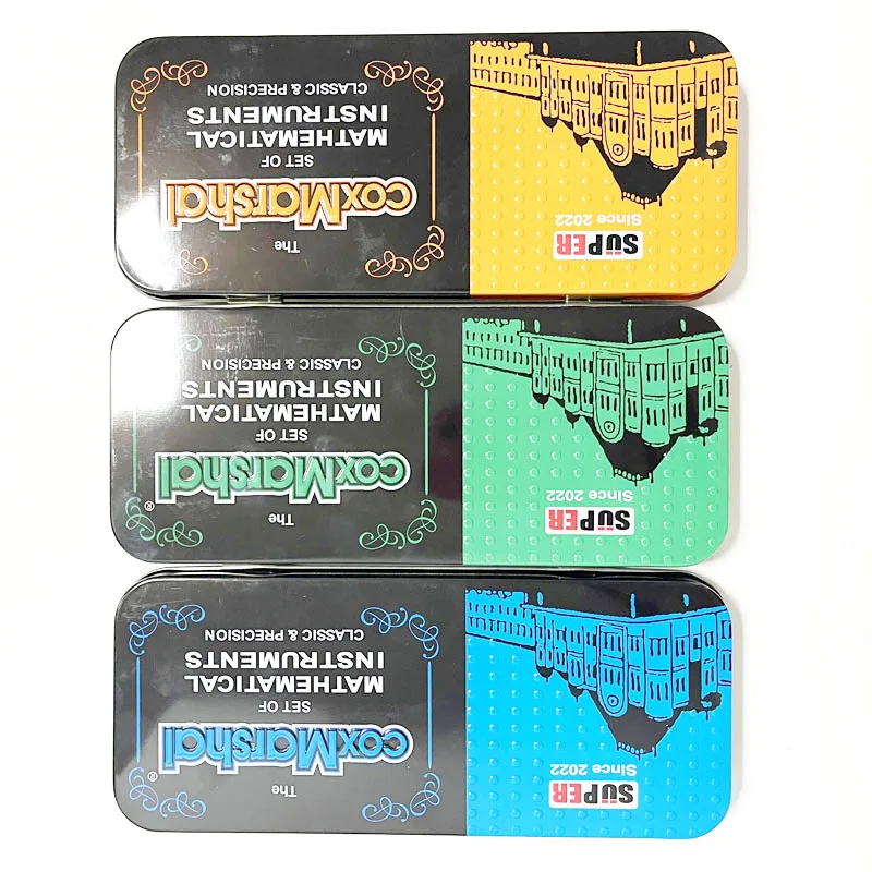 Бесплатный образец Премиум качество супер Маршал металлические школьные канцелярские принадлежности компас ящик математический набор