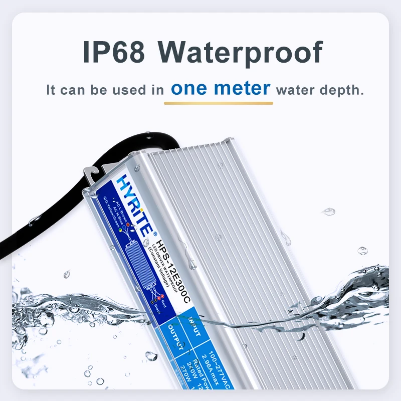 Power Supply 10W-600W 12v 24v 36v 48v UL PFC Waterproof LED Driver IP68 for Lights Module Strip Letter Signage MEANWELL