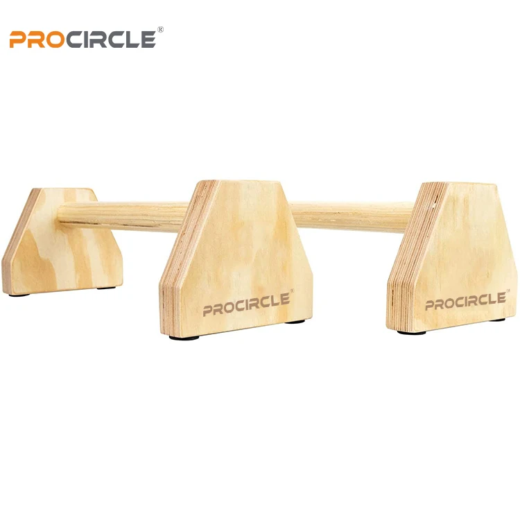 Non-Slip Home Workout Equipment Gymnastics Push Up Wood Parallettes
