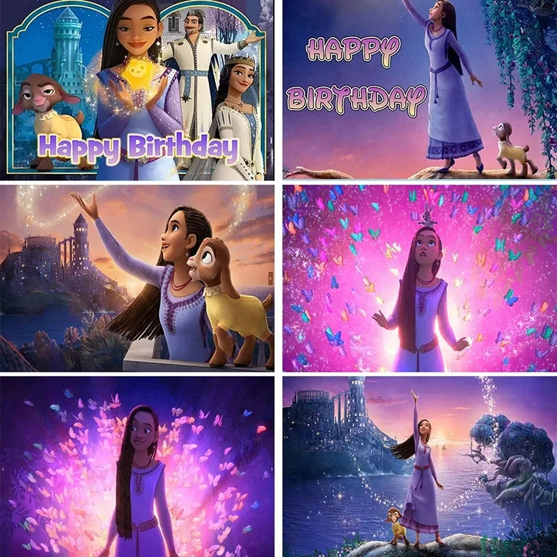 Asha Wish Movie Backdrop Princess Asha Birthday Party Decorations Banner Goat Wish Kingdom Wishing Star Photography Background