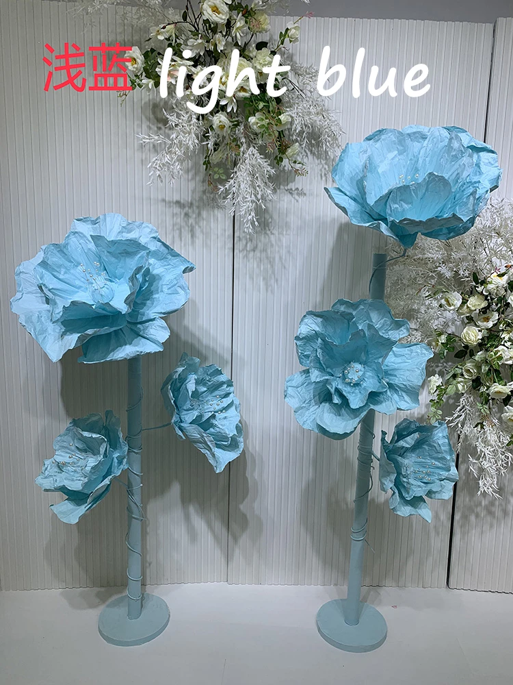 Wedding Stage Giant Paper Artificial Roses Flower Stand Decorative Artificial Flowers