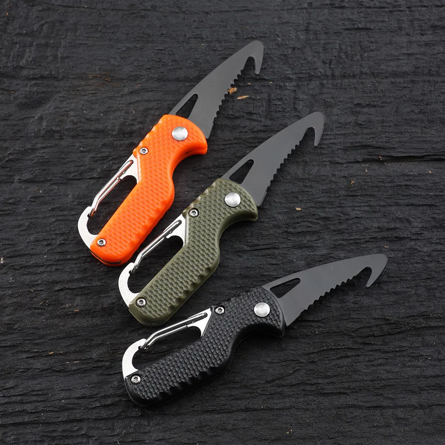 Mini Folding Keychain Knife Box Seatbelt Cutter Portable Rescue Knife