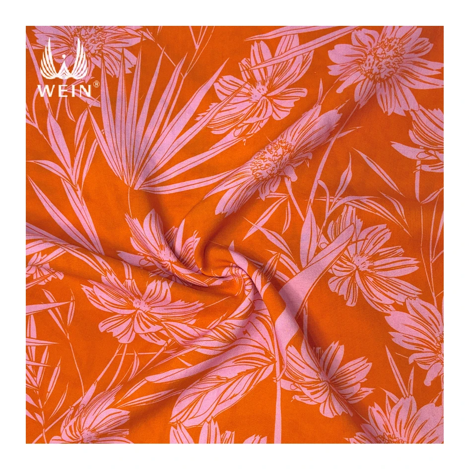 WI-R19 100% вискоза 45s Мягкая цифровая печать ткани с новый модный дизайн для летнее
