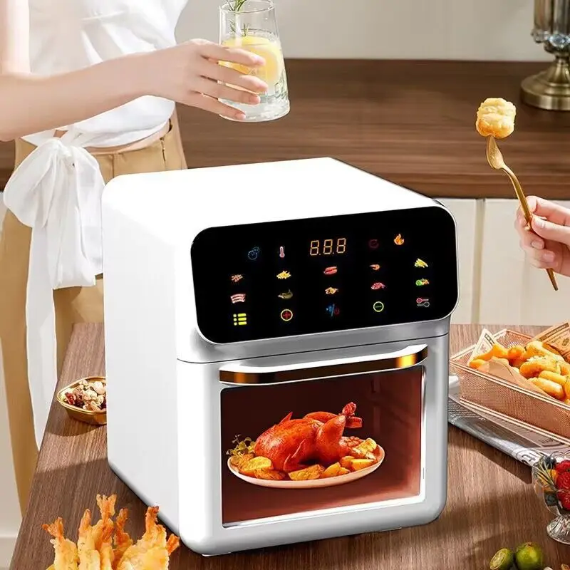 Smart Digital Touch Screen Air Fryer Oven New Design 10L Visual Window Stainless Steel Hot Seller Kitchen Appliance Household