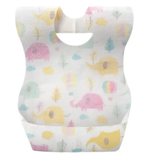 Customize Print Bag Box Disposable Baby Bib Waterproof Safe And Soft Cute Disposable Paper Baby Bib