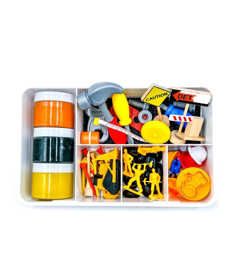 Perfect Kraft Polymer Clay Work Zone Kit Sensory Bin Modeling Clay Theme Construction DIY Educational Toy for Kids