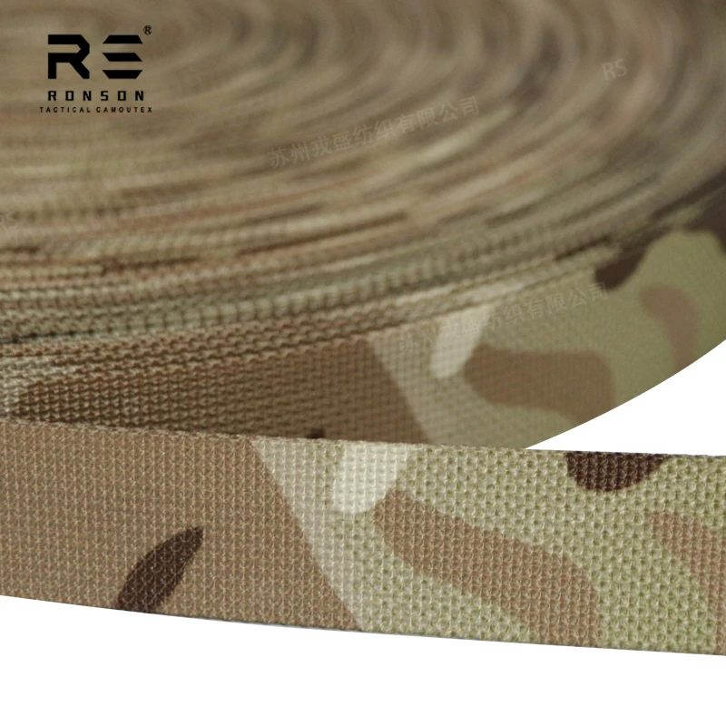 25mm sling Camouflage printed webbing MULTICAM ARID polyester Webbing Tape for tactical Bag and Backpack