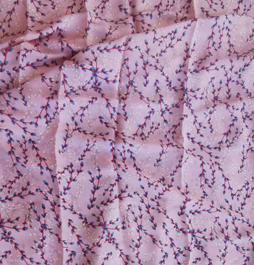 
2021 14mm silk viscose blend cdc crepe de chine silk fabric in digital print 