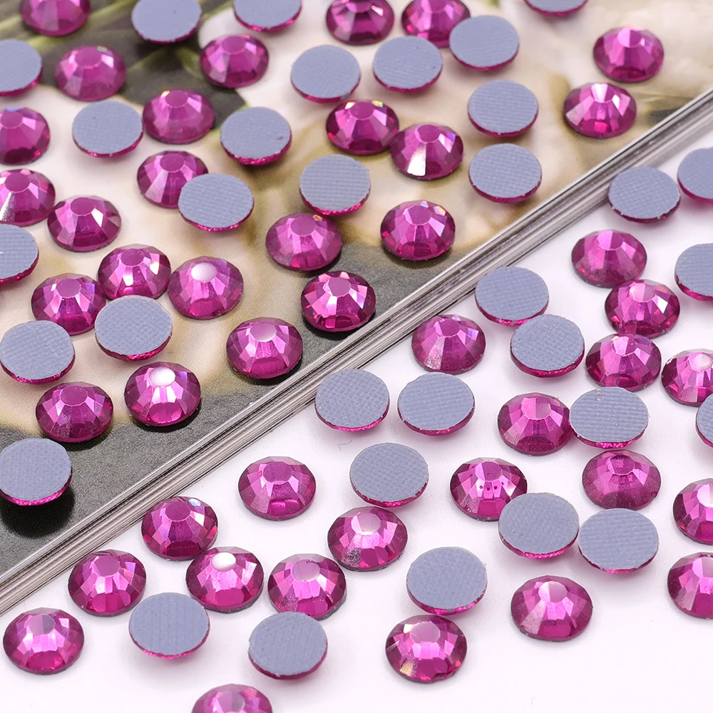 CJ customizable glass rhinestones bulk wholesale hot-fix high quality flat back rhinestones ss4 ss6 ss8