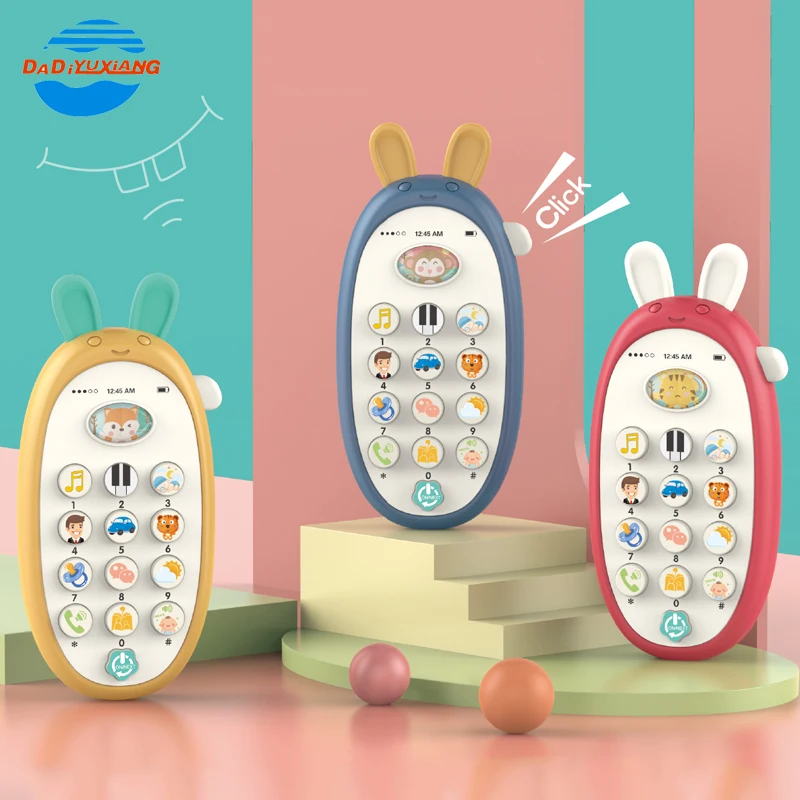 Cute Design Mainan Bayi Cartoon Learning Musical Baby Mobile Phone Toy Phone For Kids