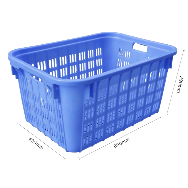 Сетчатый пластиковый ящик, пластиковая корзина с металлической ручкой