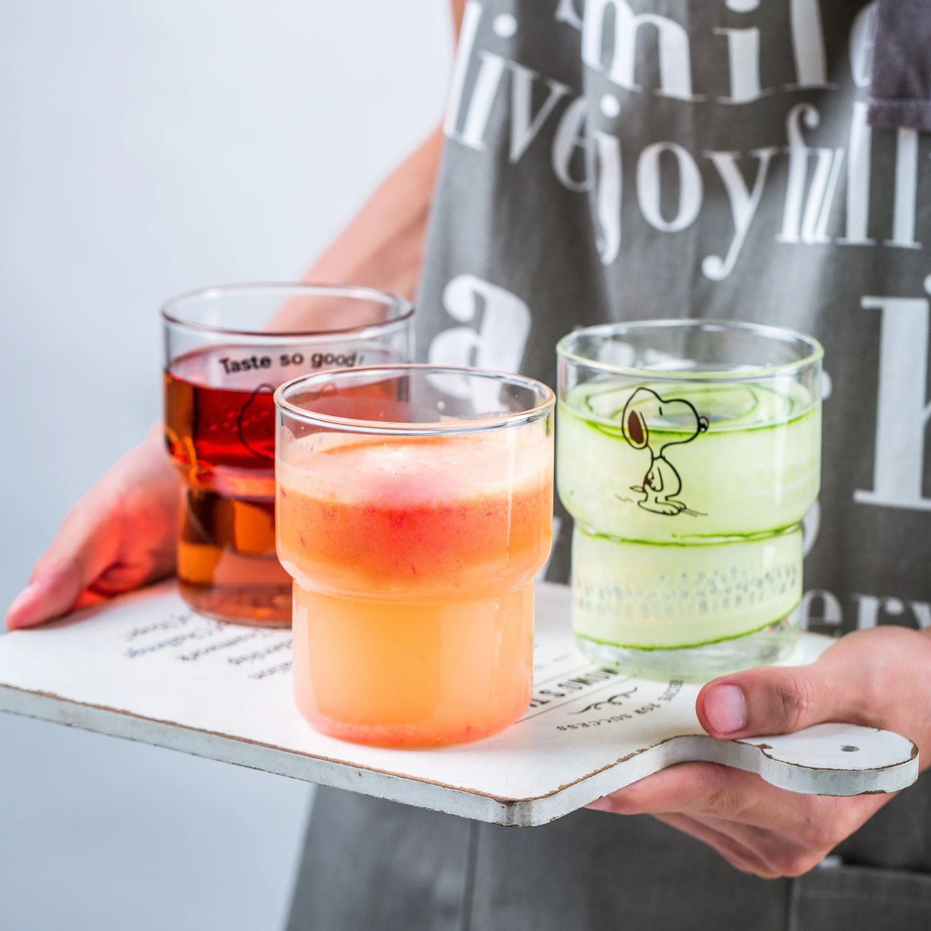 Cartoon Cute Glass Milk Coffee Mug Wholesale Water Beverage Juice Breakfast Ice Cream Cup for Office Home