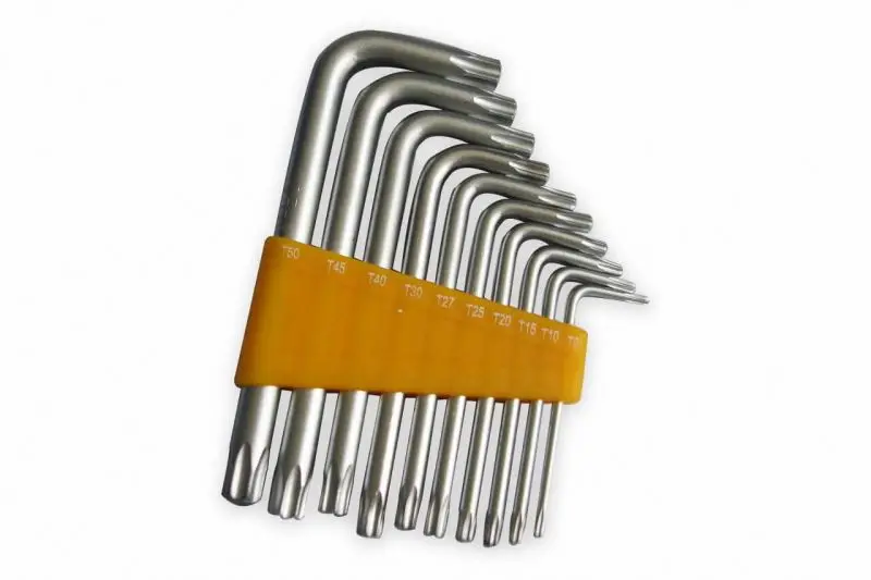 Заводская оптовая продажа 9 шт. винтовых гаечных ключей с головкой Torx фиолетовый брелок для T25