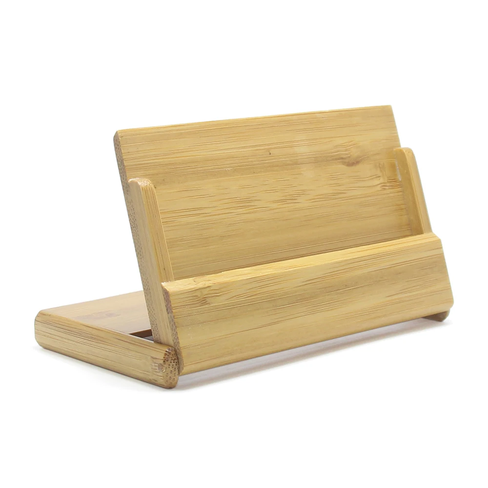 Bamboo Wood Table Business Cardholder Name ID Credit Cards Case Box Storage Desk Display Organizer Cardcase Bamboo Card Holder