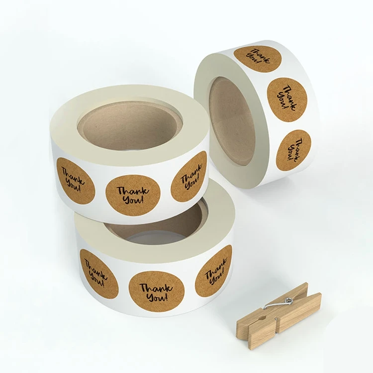 Factory Custom Roll Label Stickers Product Sticker Printing Custom Adhesive Brand Logo Round Label Rolls