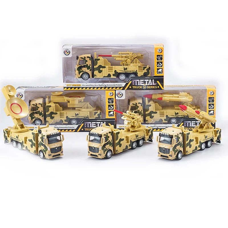 High Quality 1:32 Die Cast Model Military & Fire Engineering Vehicle Truck Pull Back Metal Car Toy For Children