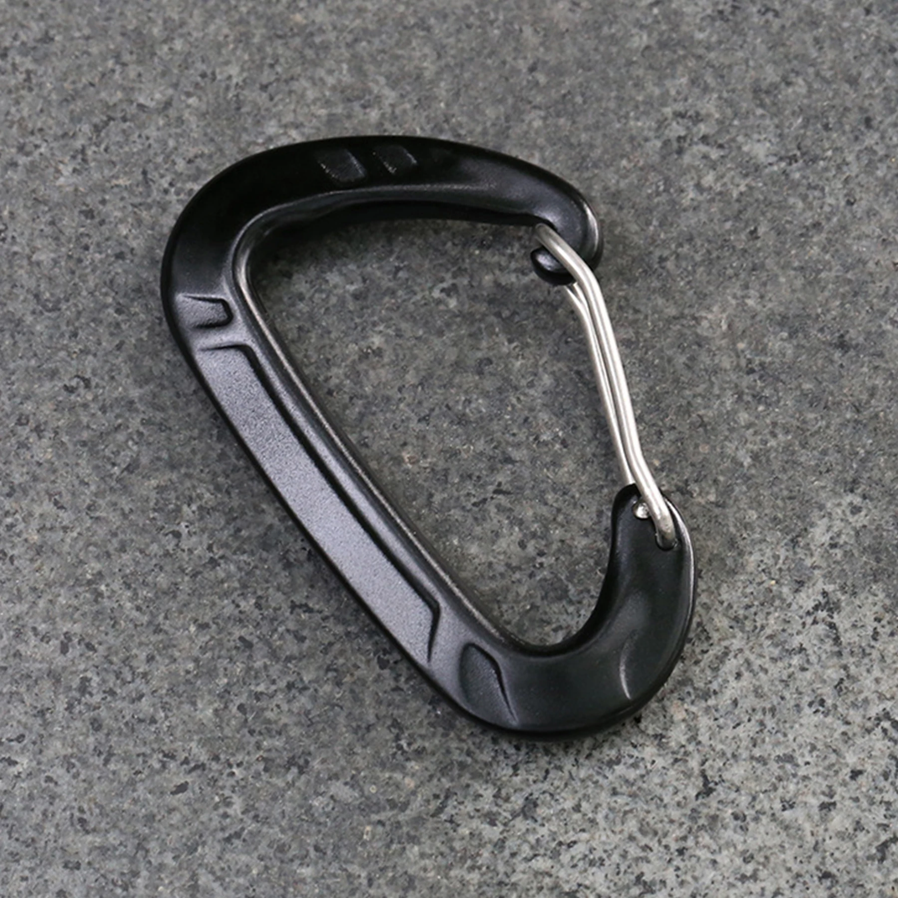 Booms Fishing 12KN Flat Wire Gate Carabiner Keychain Snap Hook Metal Spring Clip Aluminum D-Shaped  Climbing Carabiners