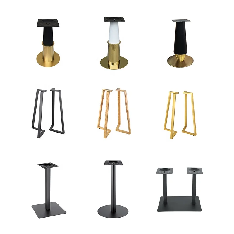 Nordic DIY Custom Black Gold Silver White Office Portable Decorative Cast Iron High Conoid Tapered Clamp Hairpin Chair Table Leg