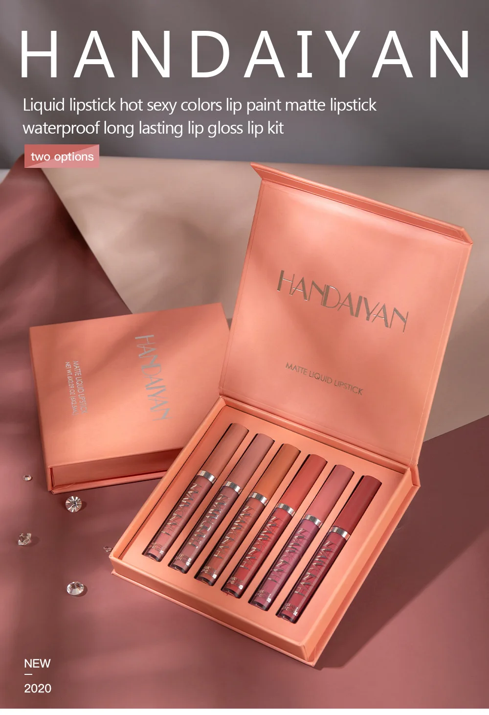 wholesale Matte liquid Long-Lasting Wear Non-Stick Cup Not Fade Waterproof Lip Gloss 6Pcs Matte Liquid Lipstick Makeup Set
