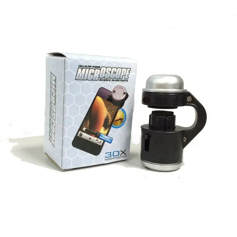Wholesales Clip-On 30X Zoom Lens Mobile Phone Microscope for Smartphone