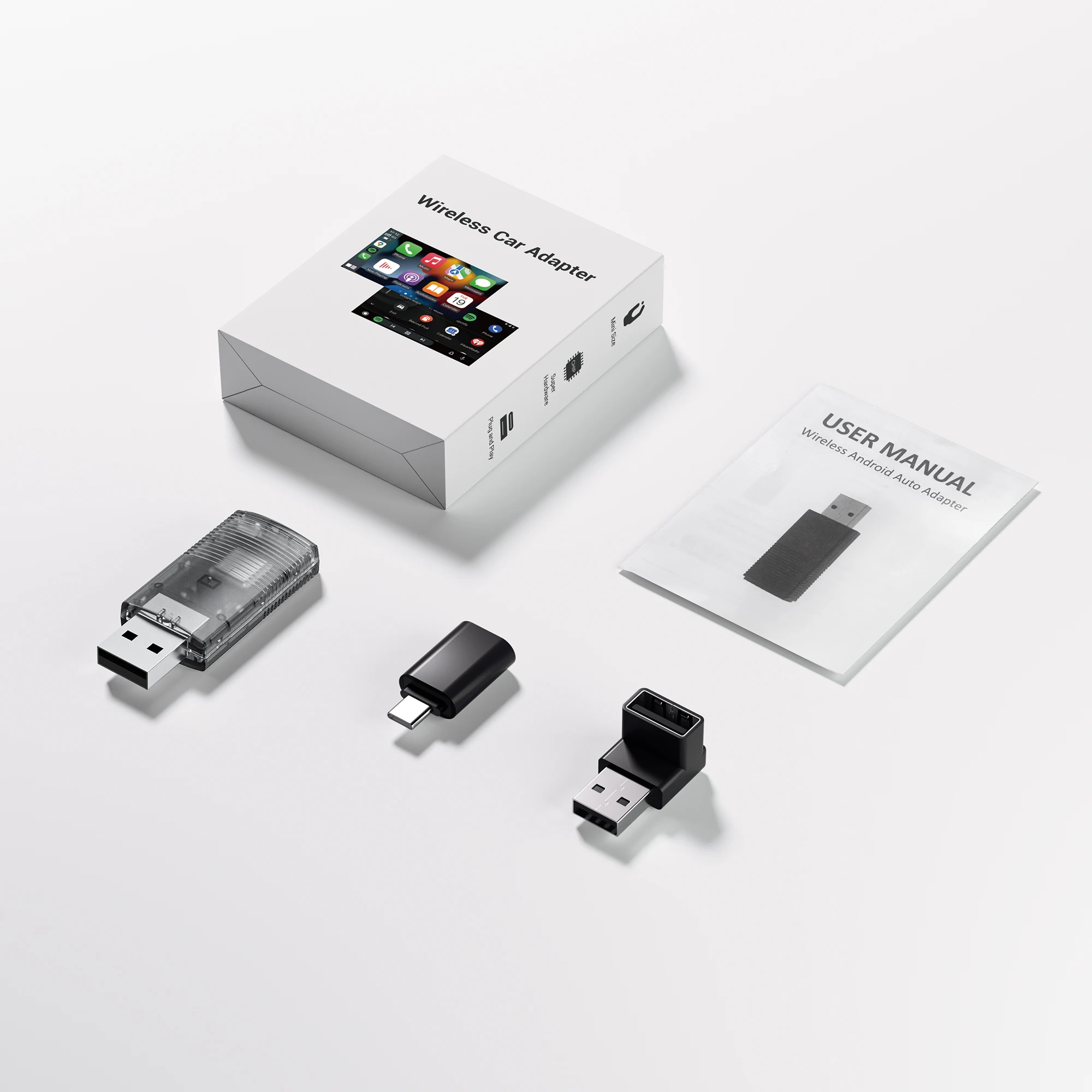 Ottocast 2in1 Wireless CarPlay & Android Auto Wireless Dongle for OEM Wired Carplay Android Auto Car iPhone IOS 12+ Android 11+