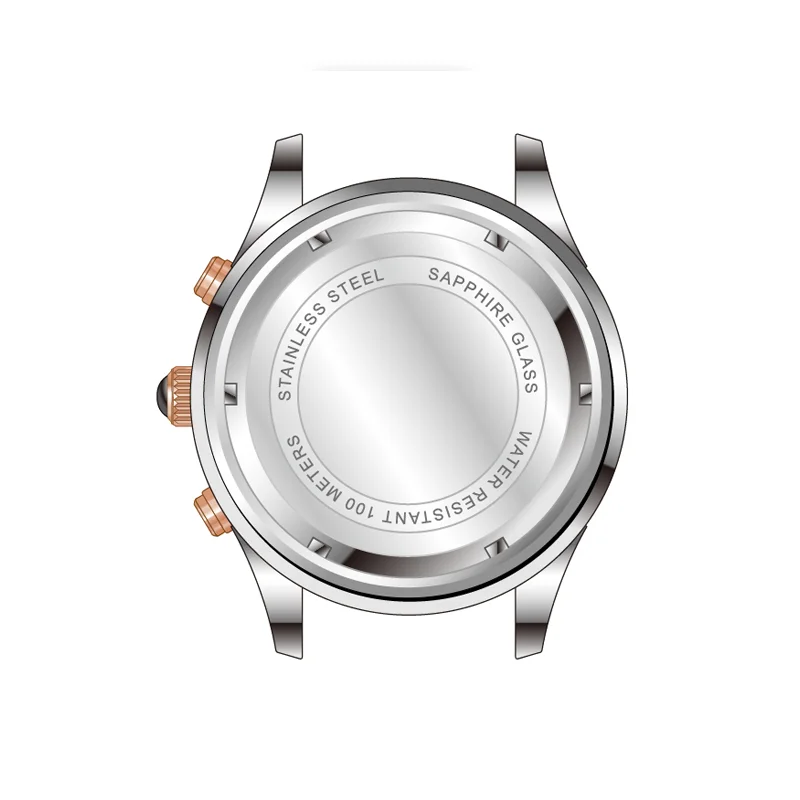 High Quality OEM Stainless Steel Quartz Watch for Men Custom Logo Chronograph Diver Calendar Features 3bar Water Resistance