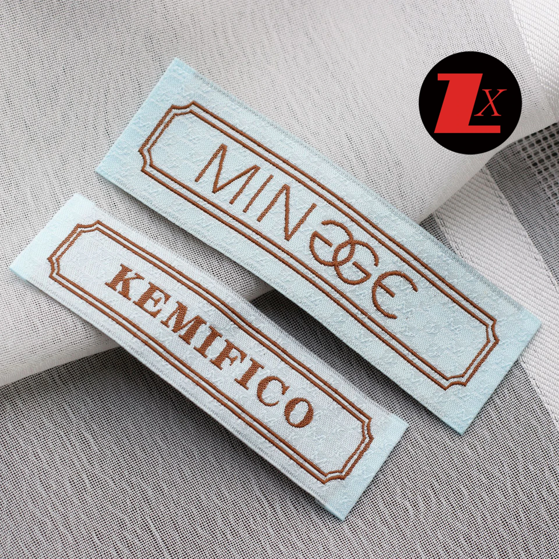 Woven garment label Supplier Custom Private Custom Brand Name Logo labels for clothing laser cut woven label