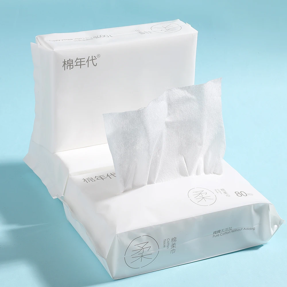 Multi-purpose other baby supplies disposable eco-friendly face towel 100% raw cotton fabric absorbent cotton tissue towel
