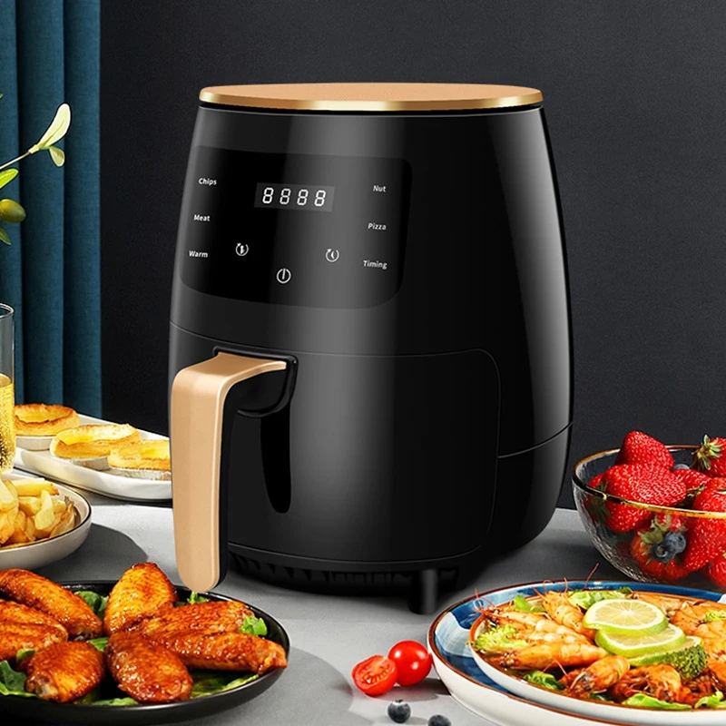 110v/220v OEM wholesale smart  LED Display Air Fryer oven OEM Customized liners silicone pot german 4L 6l 8l Air Fryer In stock