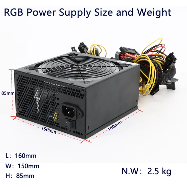 Бесшумный блок питания 110 В 1800 Вт RGB 2000 2200 многоканальный пит