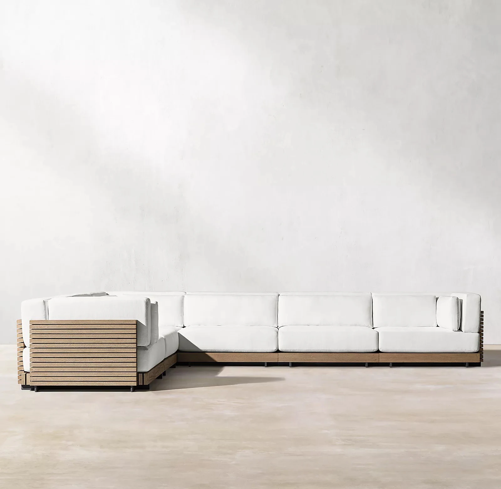 Teak Open-Air Solid Wood Leisure Sofa Combination Waterproof Sunscreen Custom Furniture Villa Terrace Courtyard