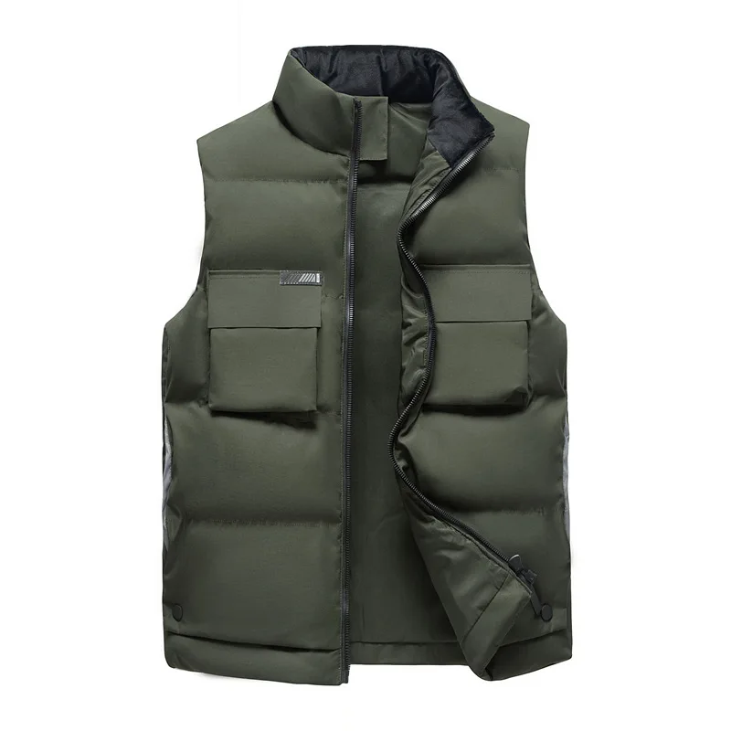 2021 winter mens cotton-padded jacket large size vest warmth and thick waistcoat