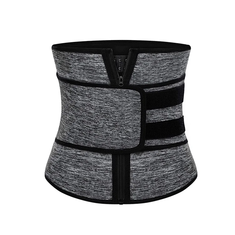 wholesale Double Belt Cincher Shaper Slimmer Neoprene Zipper Sweat Waist Trainer Corset Tummy Trimmer for Women