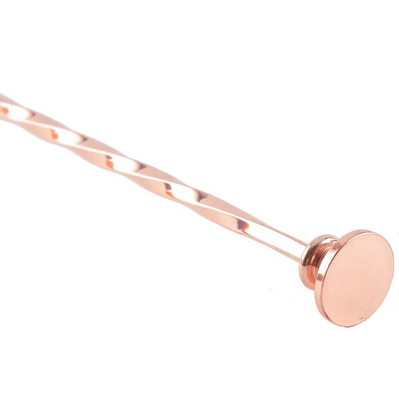 Customized logo silver rose gold metal food grade stainless steel 304 bar spoon swizzle sticks cocktail stirrer for drinking