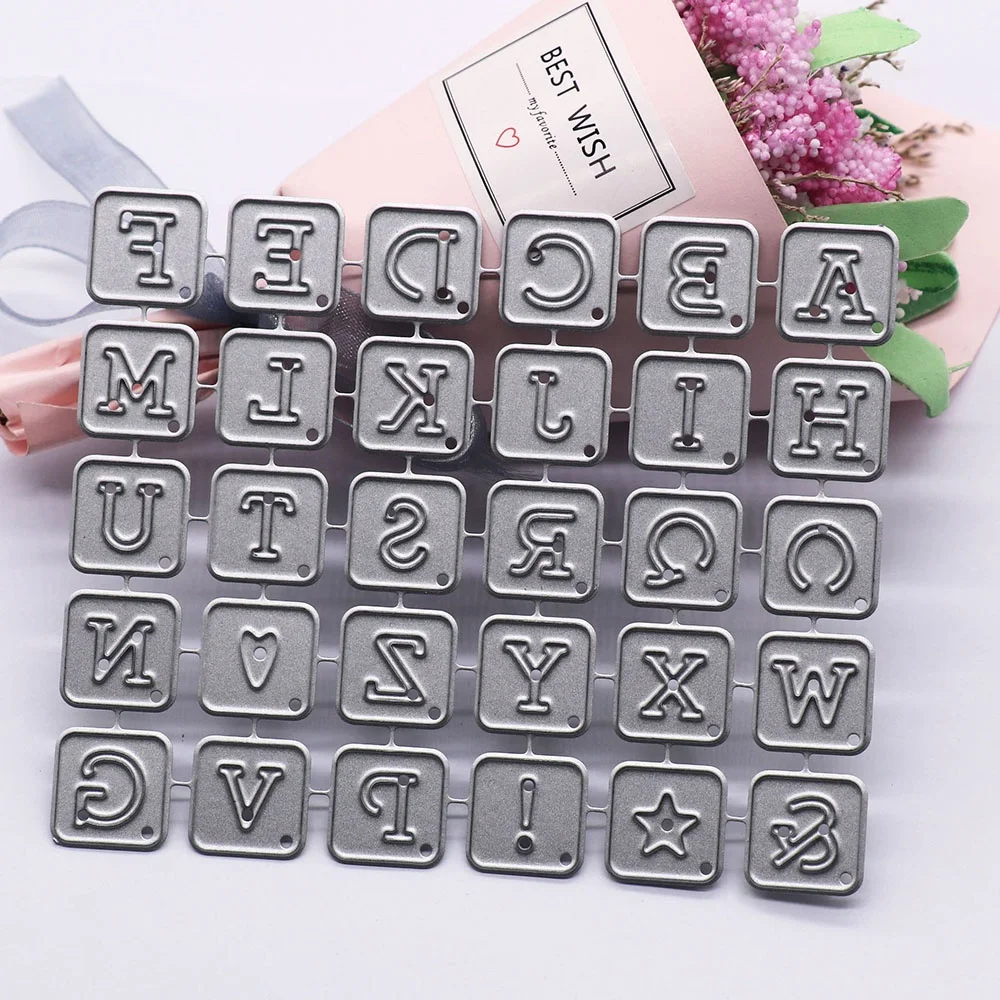 Fustella Alphabet Dies Scrapbooking Templates Mold Die Cut Cardstock Metal Etching Stencils