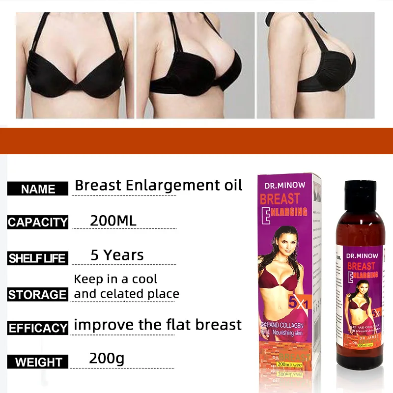 Factory OEM Natural Breast Enhance Chest Lifting Serum Oil Tightening Sexy Breast Massage Oil 200ml