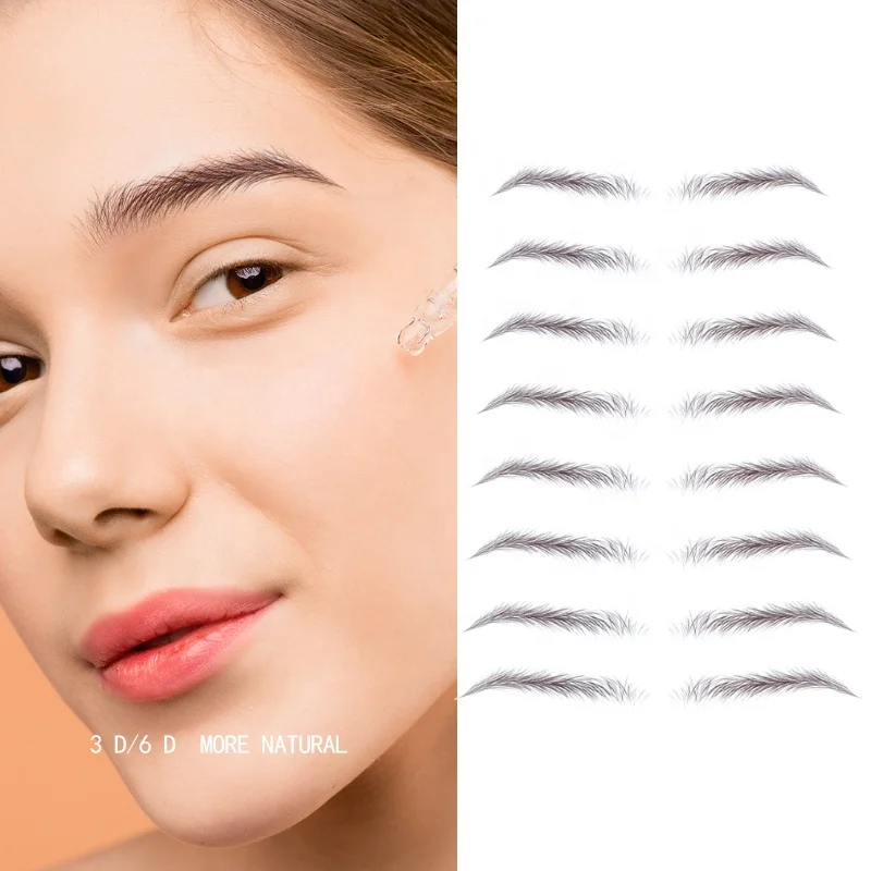 Supernatural 3D semi-permanent eyebrow sticker tattoos Women Popular Water Transfer Temporary Sticker Tattoo Eyebrows
