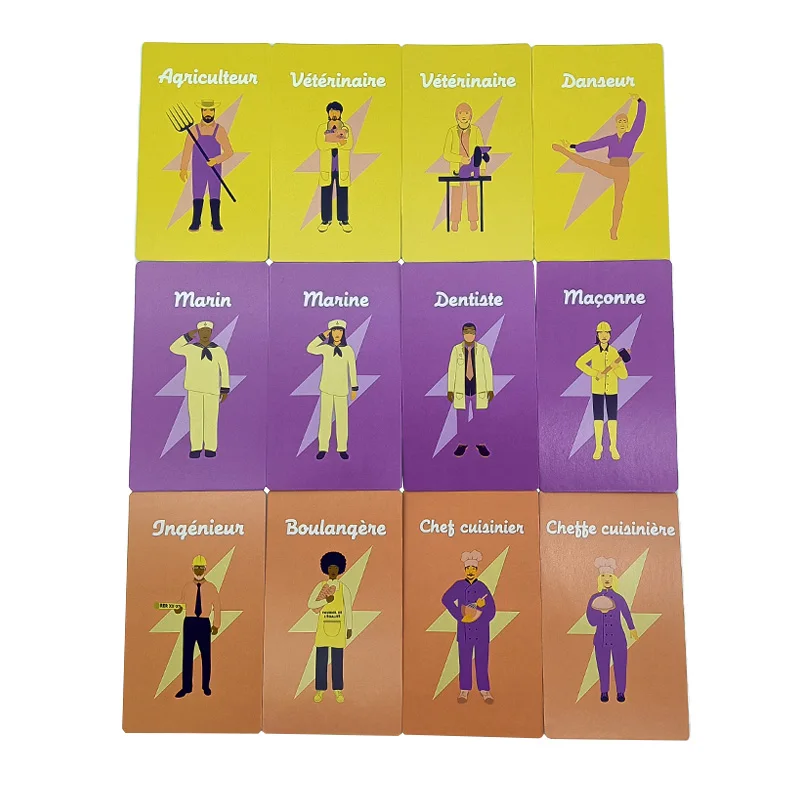 Bayaya Waterproof Shine Holo Card Kids Vocational Role Learning Flash Card