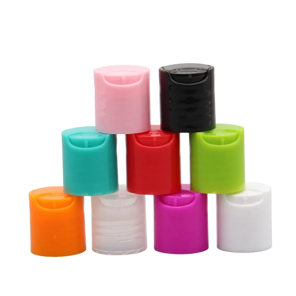 18/410 White Clear Plastic Press Cap Disc Top Cosmetic Shampoo Cap, Press Cap for Plastic bottle