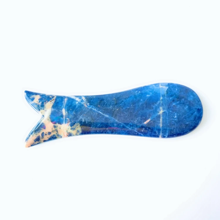 HZ Natural body Sodalite jade stone mushroom gua sha jade stone massage tool